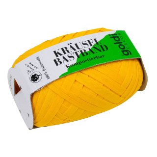 Baumwoll-Ringelband gelb, 25 Stück